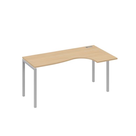 Стол на металлокаркасе DUE эргономичный правый Классика натуральный дуб / металлокаркас серый