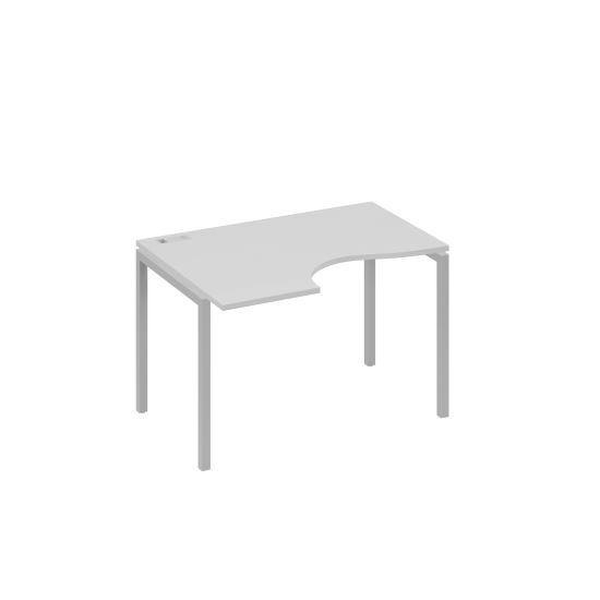 Стол на металлокаркасе DUE левый Классика эргономичный серый / металлокаркас серый