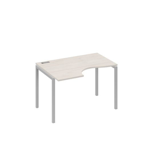 Стол на металлокаркасе DUE левый Классика эргономичный дуб / металлокаркас серый