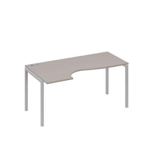 Стол эргономичный левый Классика на металлокаркасе DUE мокко премиум / металлокаркас серый