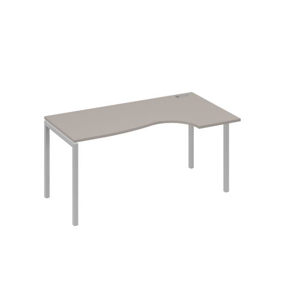 Стол эргономичный правый Классика на металлокаркасе DUE мокко премиум / металлокаркас серый