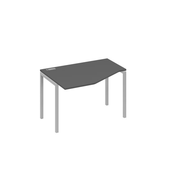 Стол Техно эргономичный на металлокаркасе DUE левый антрацит премиум / металлокаркас серый