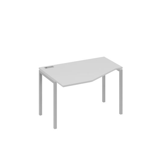 Стол Техно эргономичный на металлокаркасе DUE левый серый / металлокаркас серый