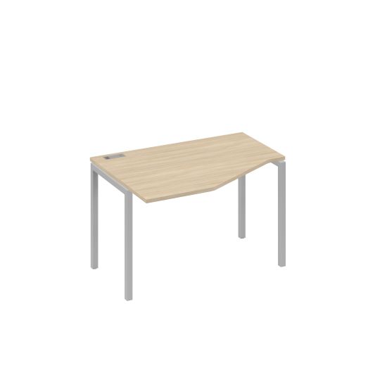 Стол Техно эргономичный на металлокаркасе DUE левый дуб скандинавский / металлокаркас серый