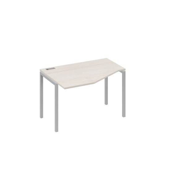 Стол Техно эргономичный на металлокаркасе DUE левый дуб / металлокаркас серый