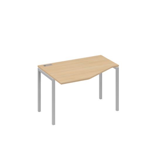 Стол Техно эргономичный на металлокаркасе DUE левый натуральный дуб / металлокаркас серый