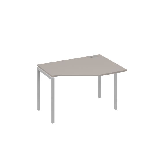 Стол правый Техно эргономичный на металлокаркасе DUE мокко премиум / металлокаркас серый