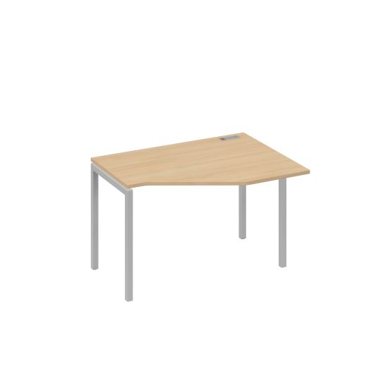 Стол правый Техно эргономичный на металлокаркасе DUE натуральный дуб / металлокаркас серый
