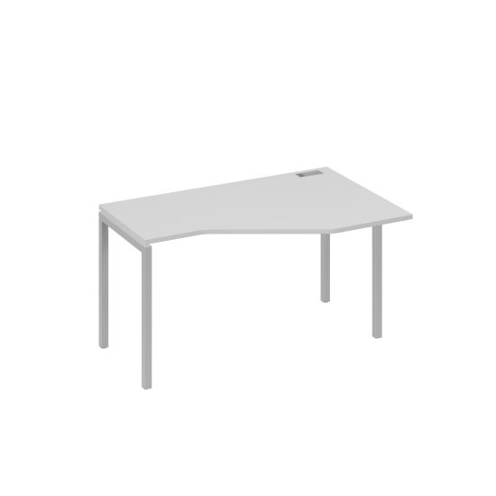 Стол Техно эргономичный на металлокаркасе DUE правый серый / металлокаркас серый