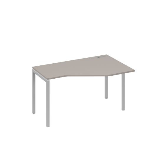 Стол Техно эргономичный на металлокаркасе DUE правый мокко премиум / металлокаркас серый