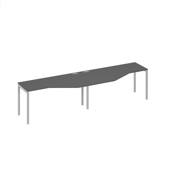 Рабочая станция (2х160) эргономичная Техно каркас DUE антрацит премиум / металлокаркас серый