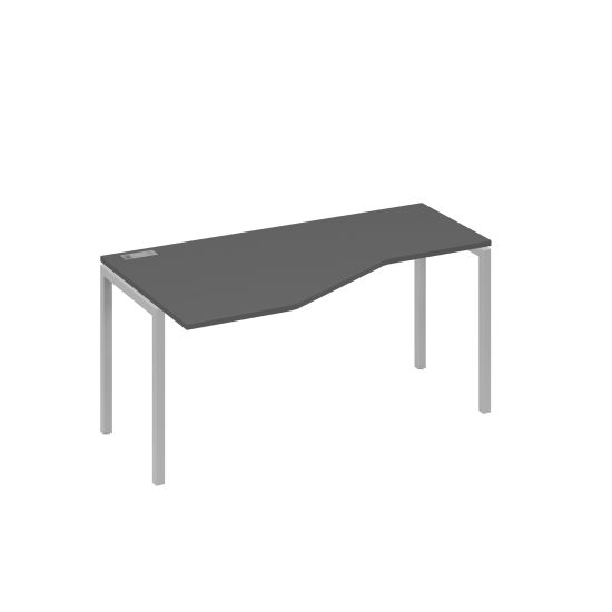 Стол эргономичный левый Технона металлокаркасе DUE антрацит премиум / металлокаркас серый