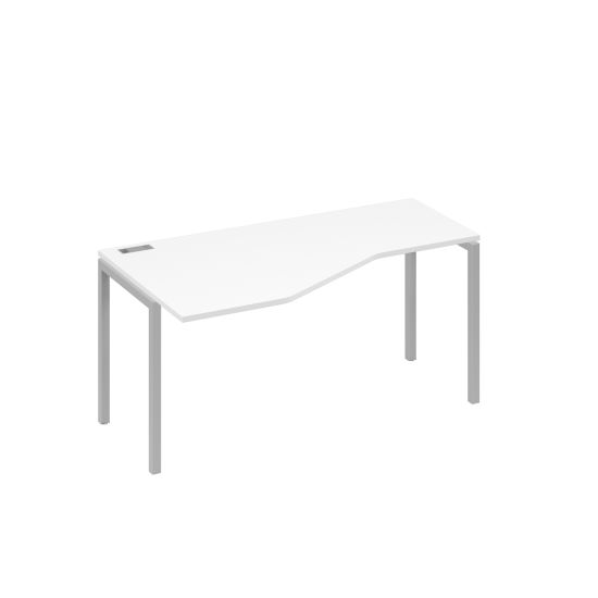 Стол эргономичный левый Технона металлокаркасе DUE белый премиум / металлокаркас серый