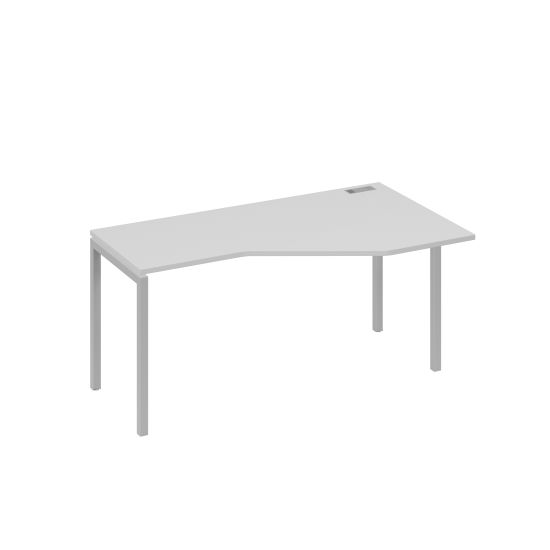 Стол Техно на каркасе DUE эргономичный правый серый / металлокаркас серый