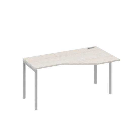 Стол Техно на каркасе DUE эргономичный правый дуб / металлокаркас серый