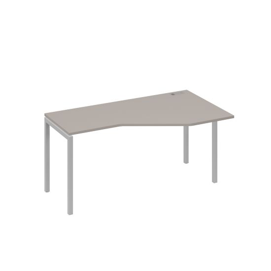 Стол Техно на каркасе DUE эргономичный правый мокко премиум / металлокаркас серый