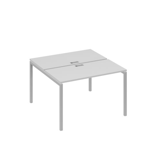 Рабочая станция с опорами DUE (2х120) серый / металлокаркас серый