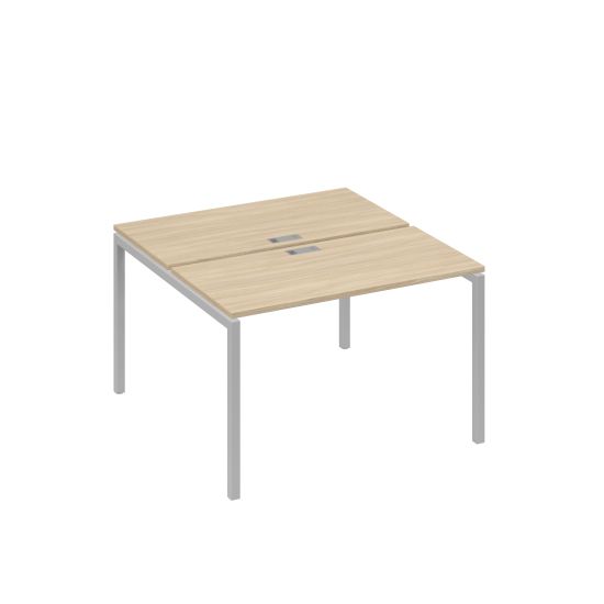 Рабочая станция с опорами DUE (2х120) дуб скандинавский / металлокаркас серый