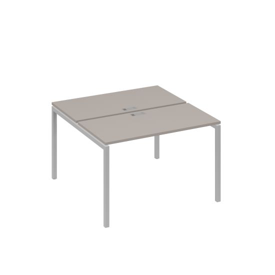 Рабочая станция с опорами DUE (2х120) мокко премиум / металлокаркас серый