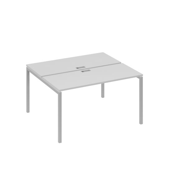 Рабочая станция на опорах DUE (2х140) серый / металлокаркас серый