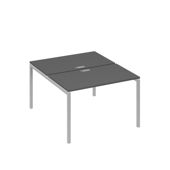 Рабочая станция на металлокаркасе DUE (2х120) антрацит премиум / металлокаркас серый