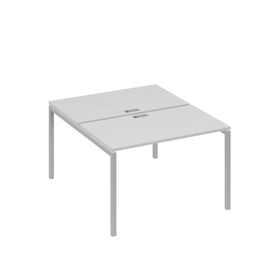 Рабочая станция на металлокаркасе DUE (2х120) серый / металлокаркас серый