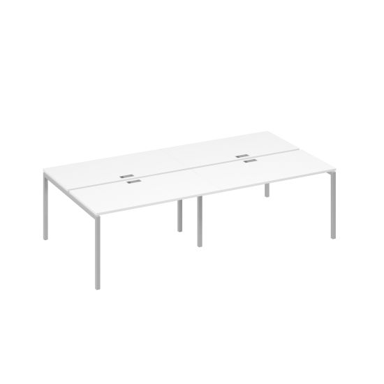 Станция рабочая на металлокаркасе DUE 4х140 белый премиум / металлокаркас серый