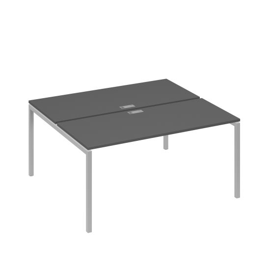 Станция офисная на каркасе DUE (2х160) антрацит премиум / металлокаркас серый