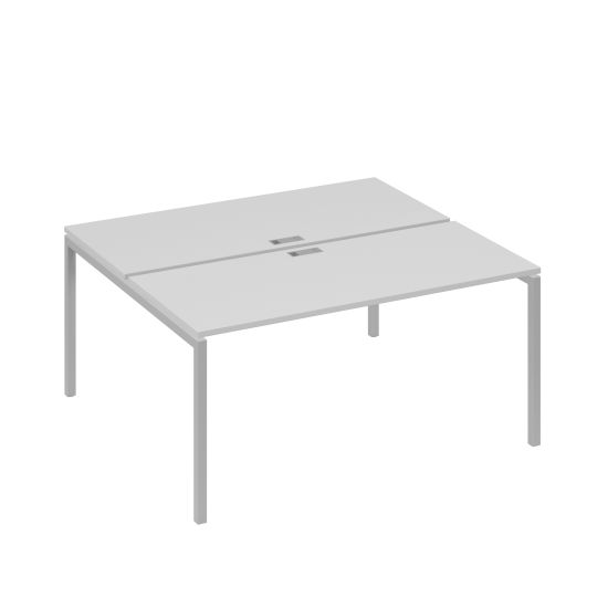 Станция офисная на каркасе DUE (2х160) серый / металлокаркас серый