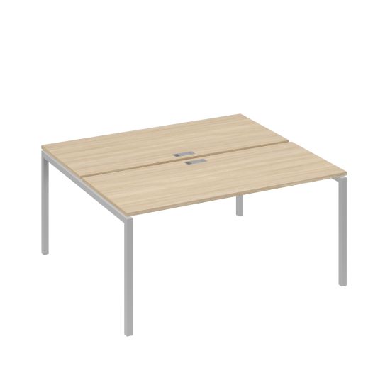 Станция офисная на каркасе DUE (2х160) дуб скандинавский / металлокаркас серый