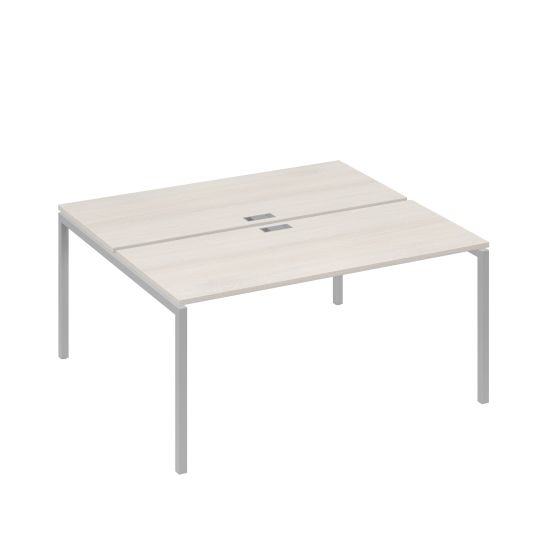 Станция офисная на каркасе DUE (2х160) дуб / металлокаркас серый