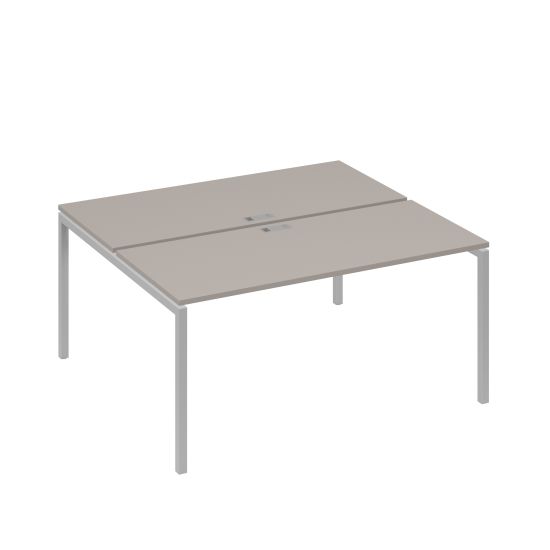 Станция офисная на каркасе DUE (2х160) мокко премиум / металлокаркас серый