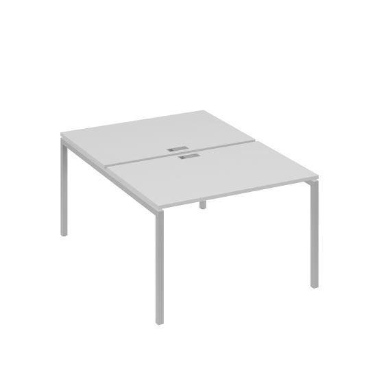 Рабочая станция (2х120) на каркасе DUE серый / металлокаркас серый