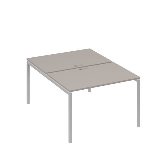 Рабочая станция (2х120) на каркасе DUE мокко премиум / металлокаркас серый
