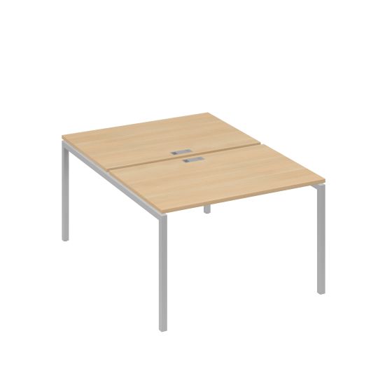 Рабочая станция (2х120) на каркасе DUE натуральный дуб / металлокаркас серый