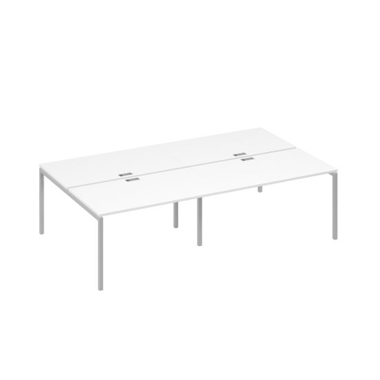 Рабочая станция на металлокаркасе DUE (4х140) белый премиум / металлокаркас серый