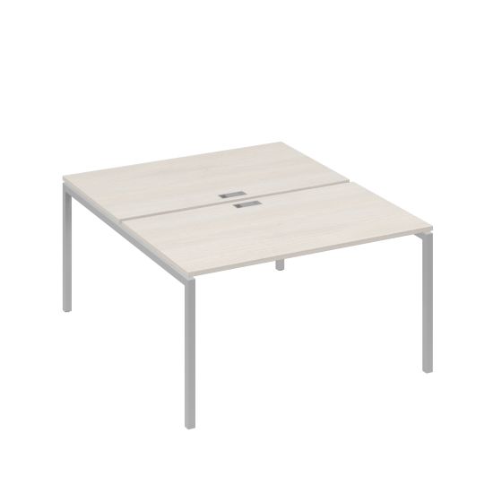 Рабочая станция 2х140 с металлокаркасом DUE дуб / металлокаркас серый