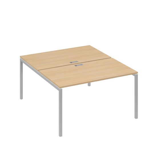 Рабочая станция 2х140 с металлокаркасом DUE натуральный дуб / металлокаркас серый