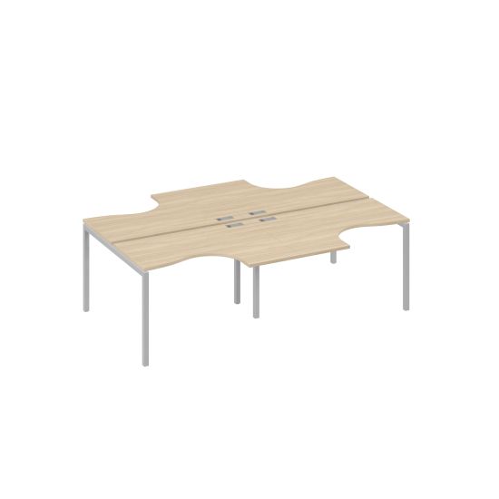 Рабочая станция каркас DUE (4х120) столы эргономичные Классика дуб скандинавский / металлокаркас серый