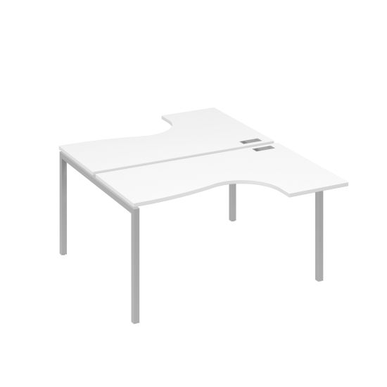 Станция каркас DUE столы (2х140) Классика белый премиум / металлокаркас серый