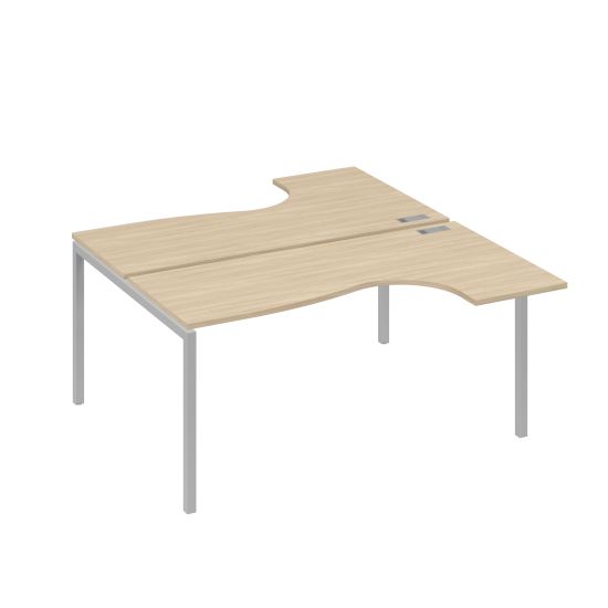 Рабочая станция каркас DUE (2х160) столы Классика дуб скандинавский / металлокаркас серый
