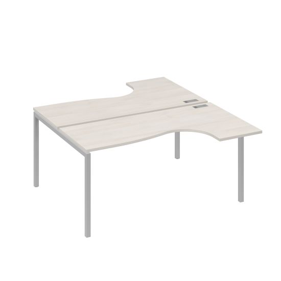 Рабочая станция каркас DUE (2х160) столы Классика дуб / металлокаркас серый