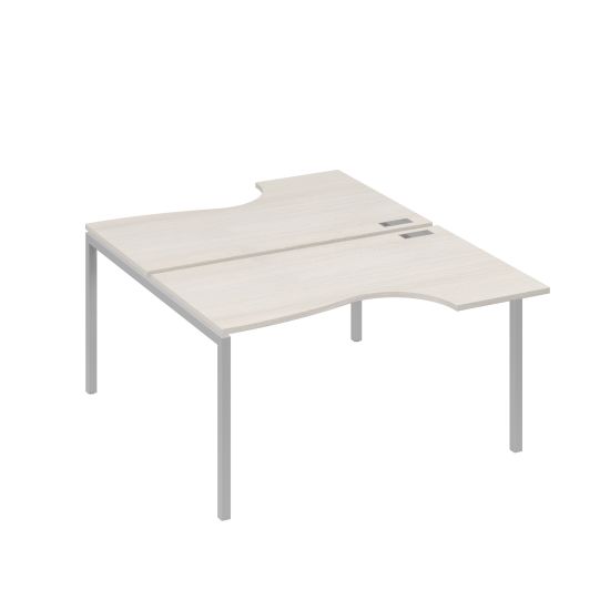 Рабочая станция металлокаркас DUE со столами (2х140) Классика дуб / металлокаркас серый