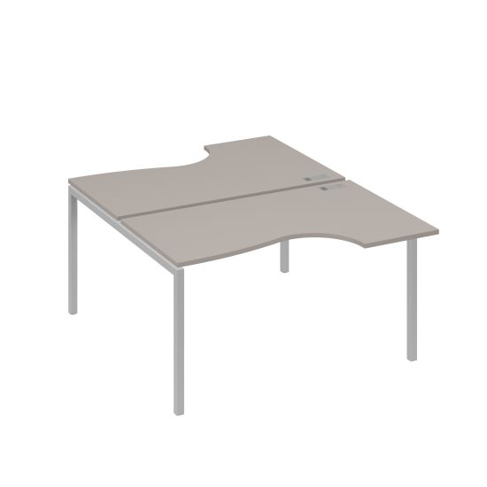 Рабочая станция металлокаркас DUE со столами (2х140) Классика мокко премиум / металлокаркас серый