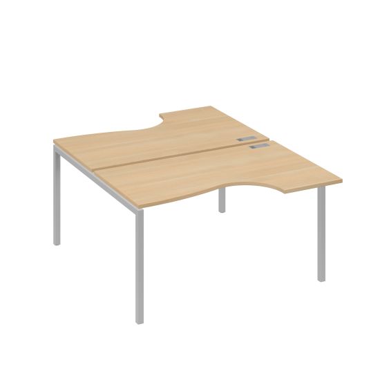 Рабочая станция металлокаркас DUE со столами (2х140) Классика натуральный дуб / металлокаркас серый