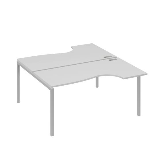 Рабочая станция DUE (2х160) столы эргономичные Классика серый / металлокаркас серый