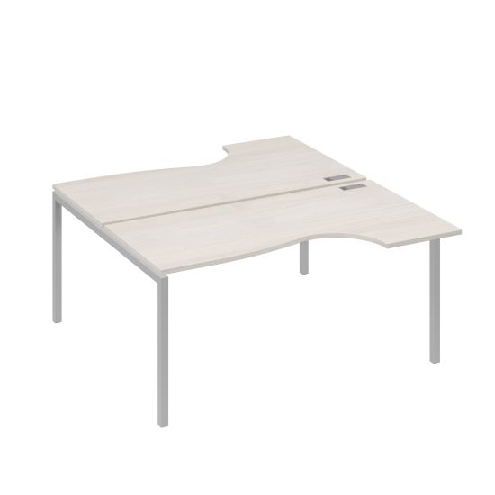 Рабочая станция DUE (2х160) столы эргономичные Классика дуб / металлокаркас серый