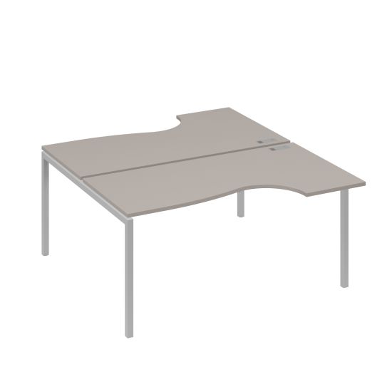 Рабочая станция DUE (2х160) столы эргономичные Классика мокко премиум / металлокаркас серый