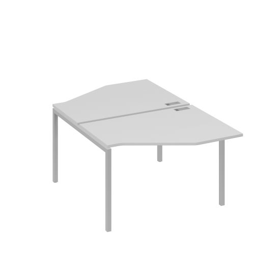Рабочая станция каркас DUE (2х120) с эргономичными столами Техно серый / металлокаркас серый