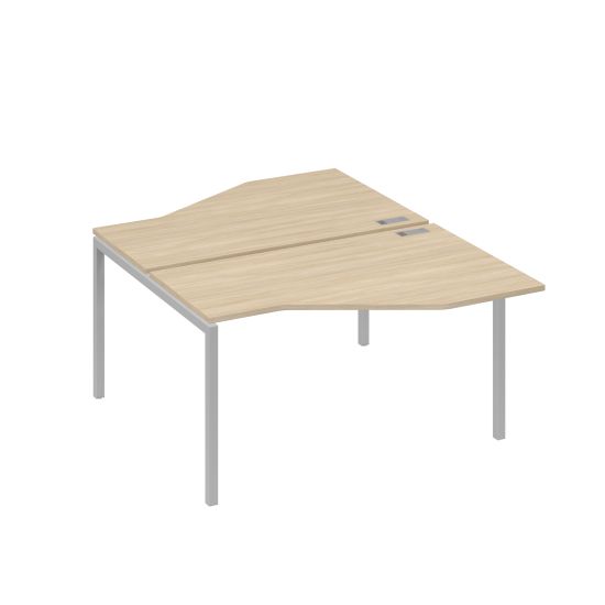 Рабочая станция (2х140) со столами Техно каркас DUE дуб скандинавский / металлокаркас серый